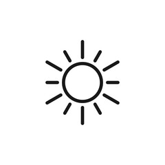 Sun line icon symbol simple design and illustration