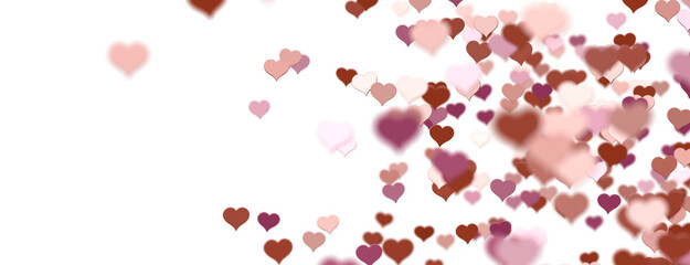 realistic isolated heart confetti on the transparent background for decoration and covering.