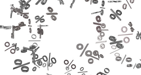 3d Sales icons floating in the air 3D rendering