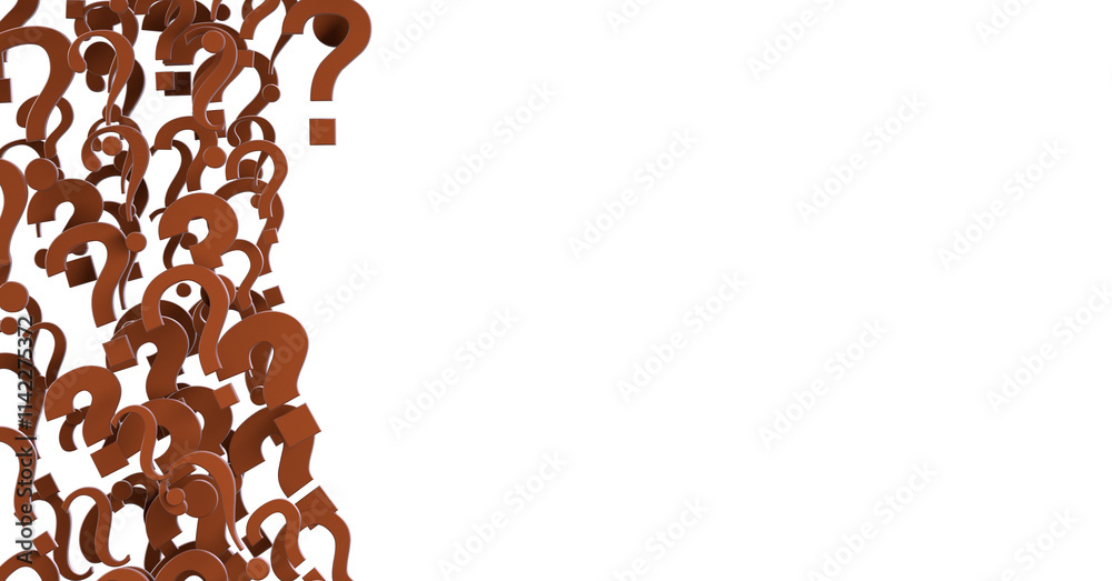 Aufkleber question marks background. 3D Rendering.