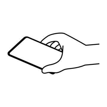 スマホをかざす手