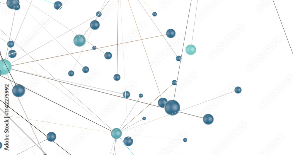 Aufkleber abstract 3d render, network concept, background
