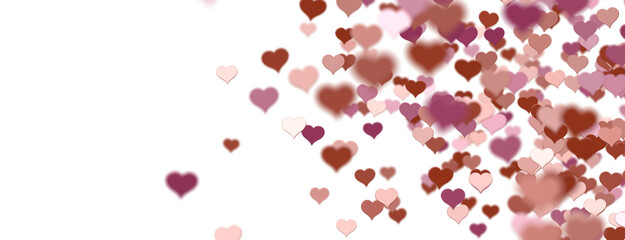 realistic isolated heart confetti on the transparent background for decoration and covering.