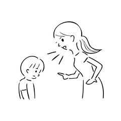 子どもを叱る母親