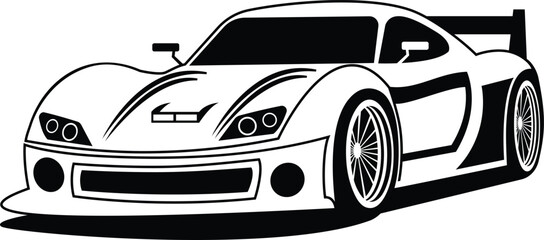 sports car silhouette vector .sport car vector illustration can use logo, t shirt, apparel ,  poster, flyer banner modify auto show.