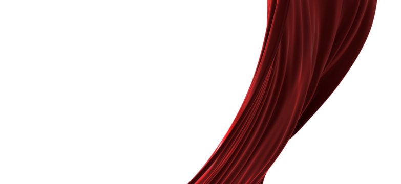 red wave silk satin fabric on white background for grand opening ceremony other occasion - Powered by Adobe