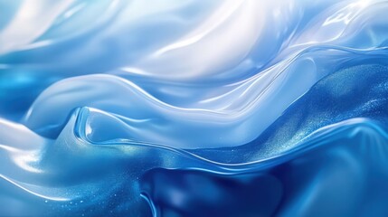 Obraz premium Abstract Blue Liquid Waves Flowing Smoothly