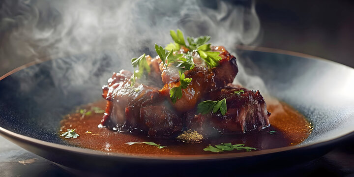  braised oxtail stew, ai generated.