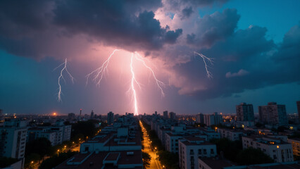 Lightning weather theme. Generative ai.