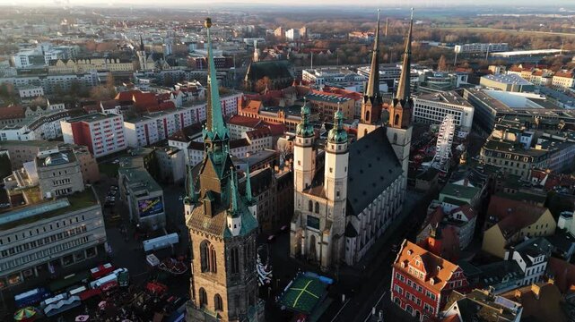 Majestic Morning View Over Halle (Saale) in Germany