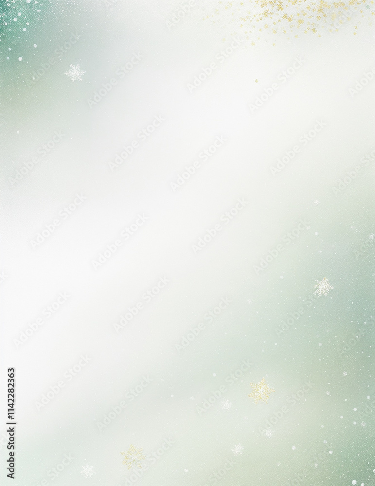 Wall mural abstract christmas background with snowflakes - abstract light green background - generative ai