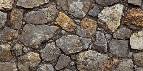Obraz premium Fragment of an aged stone sidewalk provides a textured background, showcasing the unique characteristics of an old stone sidewalk that enhances various creative projects.