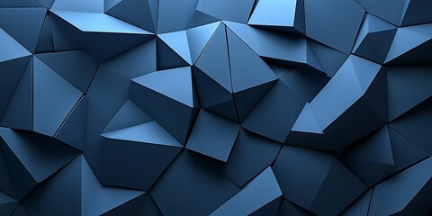 Obraz premium Abstract dark blue 3D polygonal background texture.