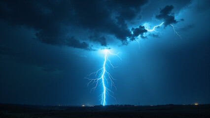 Fototapeta premium Lightning weather theme. Generative ai.