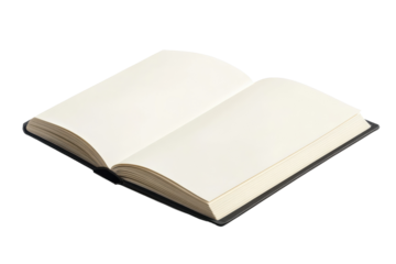 A blank journal invites creativity on a quiet afternoon in a cozy reading nook