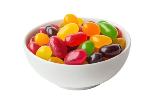 Vibrant bowl of assorted jelly beans capturing the essence of sweetness and joy