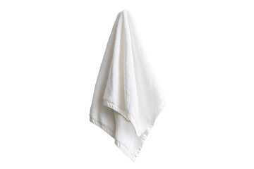 a white towel from a hook