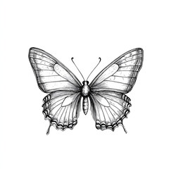 Naklejka premium Beautiful butterfly clipart tattoo ideas 