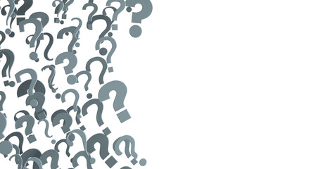 question mark symbols for FAQ, information, problem, and solution