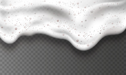 Bath foam or beer foam with bubblies on background