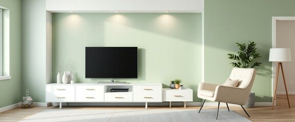 Fototapeta premium modern living room with fireplace