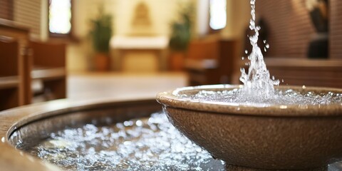 Baptism holy water font for children s initiation into faith. This holy water font is essential for church services during the liturgy of children s baptism and Christian religious ceremonies.