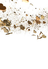 3D illustration of hearts falling