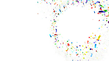 Confetti, paper triangle on the floor, fancy, colorful, celebration party