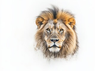 Fototapeta premium Close up of a male lion's face