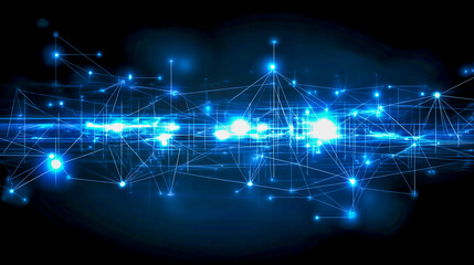 Futuristic Technology Network Background with Digital Connections and Data Flow