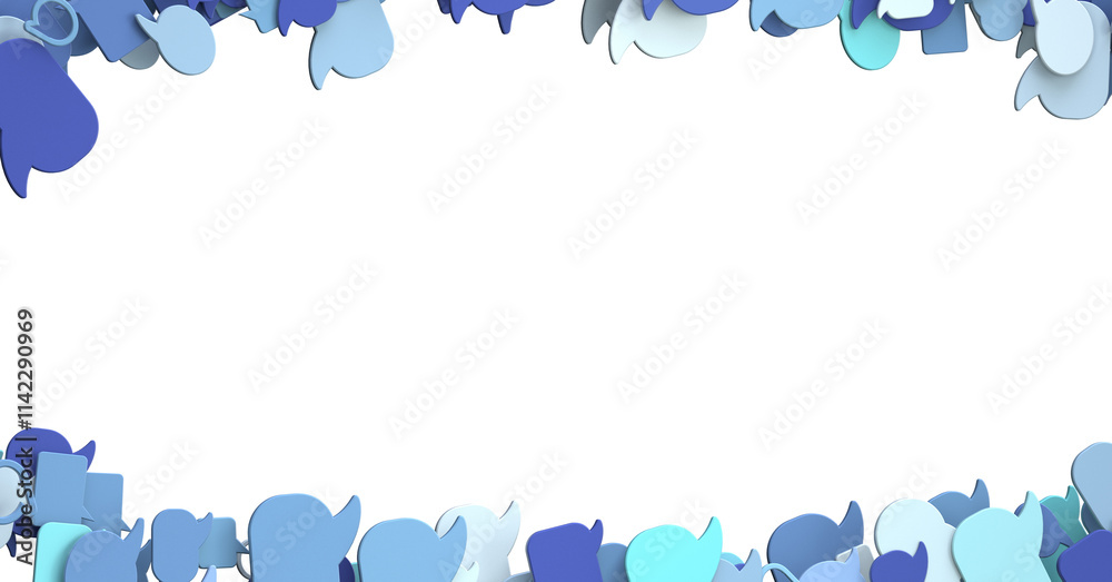 Poster touching 3d rendering flying email icon with his fin