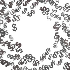 Flying money on white background.