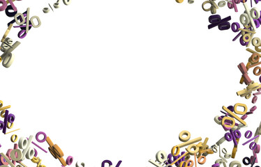 3d Sales icons floating in the air 3D rendering