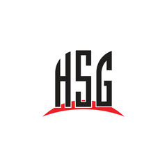 HSG  letter logo design with white background in illustrator, vector logo modern alphabet font