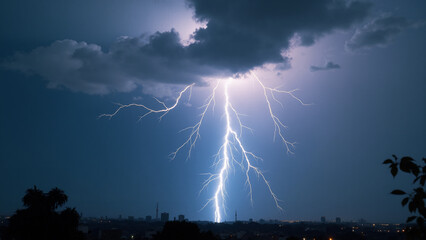 Lightning weather theme. Generative ai.