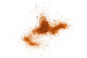 pile of red hot chili flakes spices isolated on white or transparent png