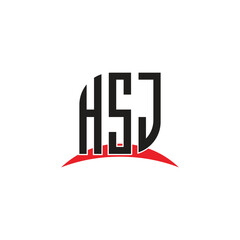 HSJ  letter logo design with white background in illustrator, vector logo modern alphabet font