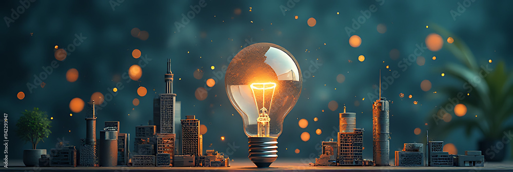 Poster innovative business solutions are born from idea generation and creativity concepts, often sparked b