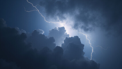Lightning weather theme. Generative ai.