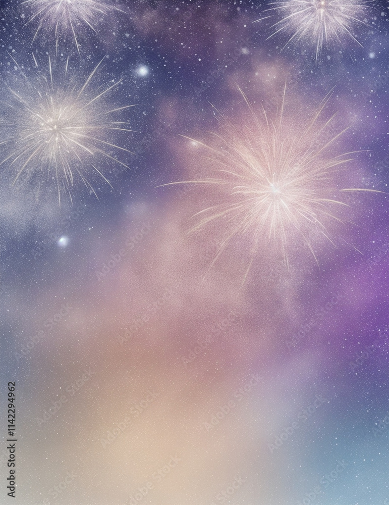Wall mural fireworks in the night sky - abstract light colorful background - generative ai