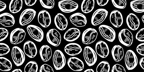 Coffee beans wallpaper. Coffee beans pattern background. coffee beans background. Coffee Beans Illustration for packaging.