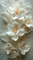 Fototapeta premium Wallpaper with bas relief in 3D