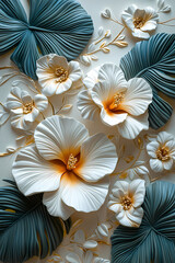 Wallpaper with bas relief in 3D