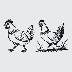 chicken  image silhouette vector art and illustration