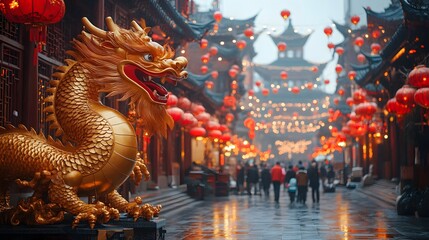 stunning Chinese new years decoration in the city