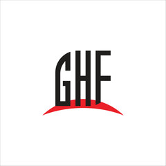 GHF  letter logo design with white background in illustrator, vector logo modern alphabet font
