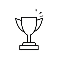 Cup vector icon. First place cup sign. Reward victory cup symbol. Goblet icon. Ceremony contest cup icon.