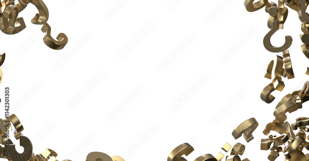 Aufkleber colored question marks background concept. 3D Rendering.