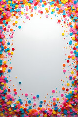 Obraz premium Colorful confetti and streamers decorate vibrant party backgrounds with creative concepts and ideas for a memorable celebration event._00001_