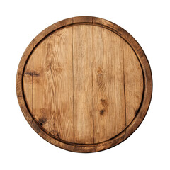 Rustic wooden barrel top with detailed grain and texture, perfect for decor